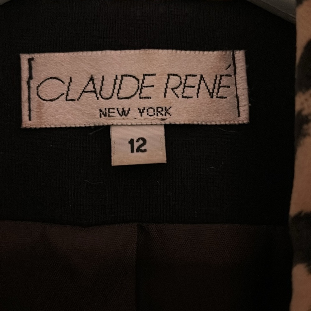 Claudia Richard Black Jacket with Leopard Trim - Picture 2 of 5